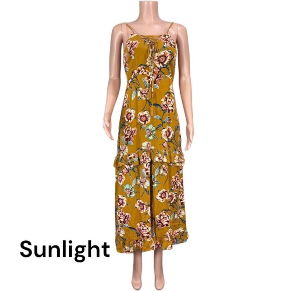 Xhilaration Women Maxi Sundress SZ S Floral Ruffle Tiered Strappy Sleeveless NWT - Picture 4 of 12